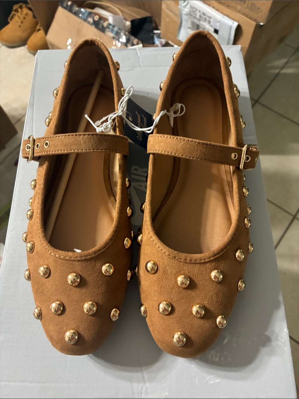 Universal Thread memory foam, studded vegan leather Ballet flats. Size: 7.5